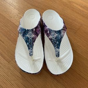 Croc platform flip flops